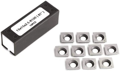 15x15x2.5mm 30-Degree Carbide Inserts For Shelix Cutter Heads Planer  -10 Pack - Image 1 of 4