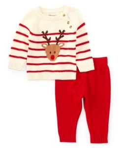 ADVENTURE Christmas Stripe Sweater Set NWT Boys 12 months - Picture 1 of 2