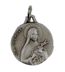Médaille couleur argentée vieilli Sainte Thérèse de Lisieux 1,8 cm - Imagen 1 de 1
