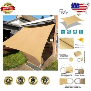 Durable Sand Sun Sail 10'x13' Canopy - Blocks 95% UV Rays for Any Occasion - Picture 1 of 9