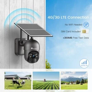 ctronics Silbrig 2K 3MP 4G LTE Überwachungskamera Aussen mit SIM Karte Ohne WLAN - Bild 1 von 7