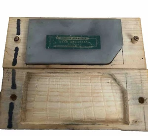 Norton Hecht hart durchscheinend Arkansas Ölstein Slip Stein 4 x 2" mit Box - Bild 1 von 4