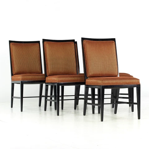 Paul McCobb Style Mid Century Ebonized Dining Chairs - Set of 6 Cover