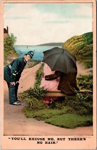 Postal de humor cómic You’ll Excuse Me But There’s No Rain - Imagen 1 de 2