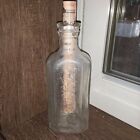 Antique Cabots Sylpho Nathol Clear Iridescent Embossed Glass Medicine Bottle USA