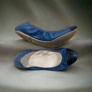 LOEFFLER RANDALL Griern Blue Black Ballet Flats Two Tone Napa Leather 7.5 - Picture 1 of 7