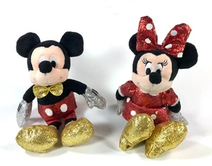 Disney Sparkle Mickey and Minnie Mouse Plush Stuffed Animal Toys - Picture 1 of 11