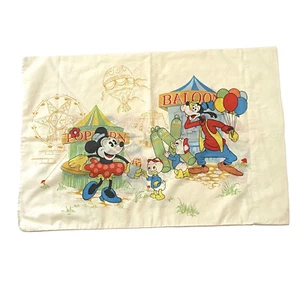 Vintage Disney Carnival Fair Standard Kissenbezug Mickey Goofy Donald Minnie - Bild 1 von 9