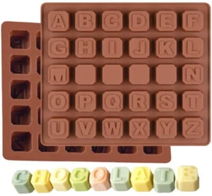 2pcs Alphabet Blocks Letter Silicone Chocolate Mould Cube Tray Candy Making Mold - Picture 1 of 11