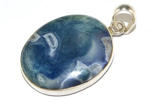 Sterling Silver Blue Gemstone Pendant Jewellery PEND483 - Picture 1 of 2