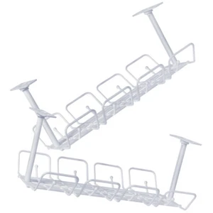 2 Pcs Rack De Stockage Organisateur Cordon Panier Sous Le Bureau - Photo 1/12