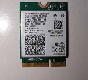 Intel M.2 11AX Wi-Fi 6 AX201 (Gig+), Bluetooth 5.2 - Photo 1/2