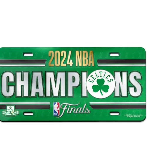 Boston Celtics  2024 Champion NBA Wincraft Green Laser Tag License Plate - Image 1 of 1