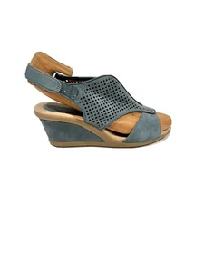 earth shoe dahlia blue wedge open toe - Picture 1 of 6