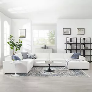 Modway Restore 7-Piece Upholstered Sectional Sofa in White - Picture 1 of 10