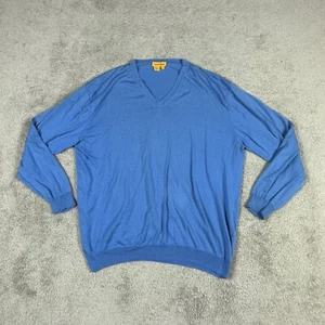 Tricots St Raphael Sweater Mens XL Blue Cashmere Sweatshirt Pullover V Neck - Picture 1 of 8