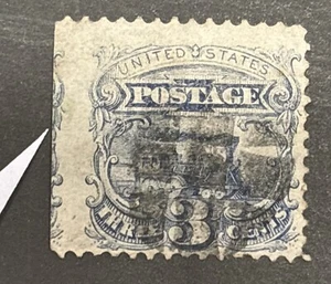 54183 US Sc# 114 Extremely Rare Jumbo Stamp & Perf Errors EFO Used * - Picture 1 of 2