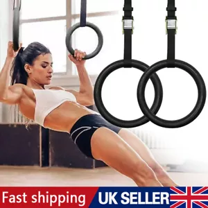 Gymnastic Olympic Rings with Straps Gym Fitness Strength Training Pull Up 400KG - Picture 1 of 12