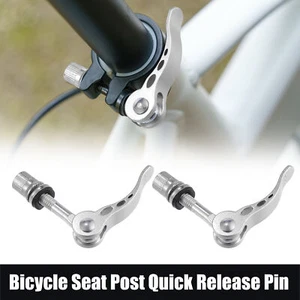 2pcs 8mm Aluminium Alloy Bike Seat Post Quick Release Pin Bolts Silver Tone - Picture 1 of 6