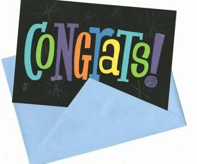 Congrats Congratulations Graduate Graduation Wishes Greeting Card Gift - Image 1 of 4