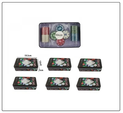 6 scatole da 100 porta gettoni 600 fisches gioco carte poker casino giocatori - Immagine 1 di 3