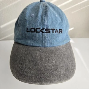 Vintage LockStar StrapBack Hat Cap Head Shots by KC Caps Blue Denim Cotton - Picture 1 of 9