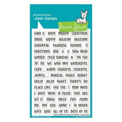 Juego de estampillas fotopolímero transparentes Lawn Fawn "Henry's Build-A-Sentiment: Winter" 2024 Foto 1 de 2