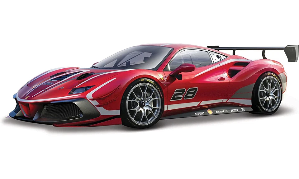 FERRARI 488 CHALLENGE EVO 2020 N.28 RACING SERIES METALLIC RED 1 43 Burago Auto