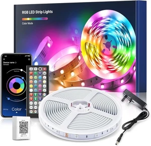 Mexllex 10M LED Streifen Lichter RGB Farbwechsel mit App & Fernbedienung - Bild 1 von 9