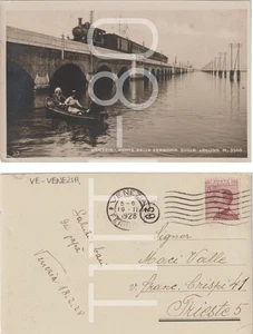 VENEZIA - PONTE DELLA FERROVIA SULLA LAGUNA m. 3500 - TRENO FUORI STAZIONE 1928 - Imagen 1 de 1