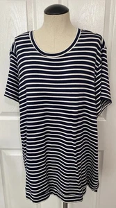 Liz Claiborne Top Tunika T-Shirt Navy Weiß Streifen Maritim Damen XL - Bild 1 von 11