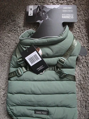 Canada Pooch Harness Puffer With Connected Harness, MULTIPLE SIZES