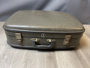 Crown Vintage Accessories Suitcase Grey Luggage Travel Baggage Holiday Vacation - Picture 1 of 22