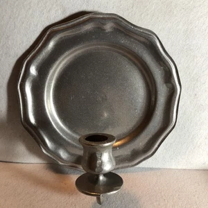 Colonial Williamsburg Style Primitive Pewter Candle Wall Scone Reflector - Picture 1 of 6