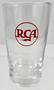 RCA Glass Cup Retro Style Red And Clear Advertising - Picture 1 of 5