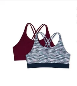 Girls 2 PACK Strappy Racerback Sport Bras (Size XS - 28 -4/5) - Picture 1 of 5