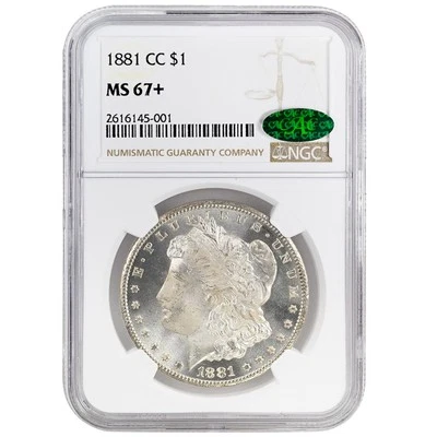 1881-CC $1 Morgan Dollar, NGC MS67+ CAC Rare Coin - Image 1 of 2