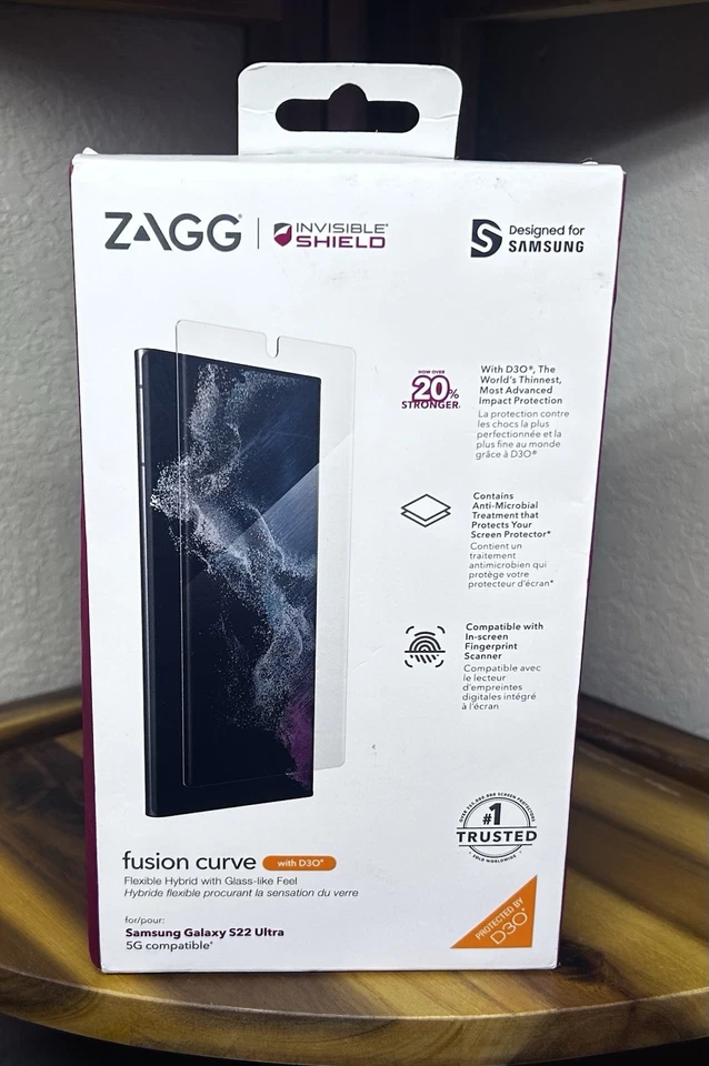 ZAGG Samsung Galaxy Ultra Glass Fusion+ Protetor de Tela Antimicrobi-NOVO LACRADO - Imagem 1 de 1
