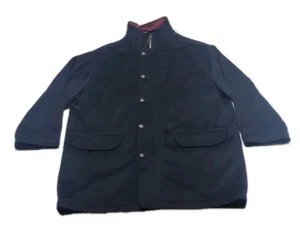 Vintage Eddie Bauer Wool Barn Coat Men's Size XL Black Quilted Liner Thinsulate - Picture 1 of 24