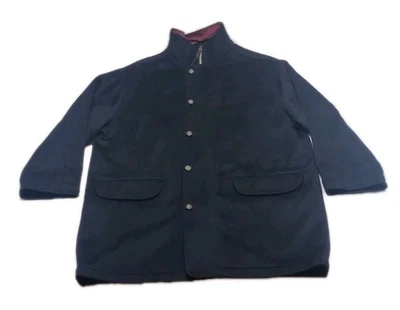 Vintage Eddie Bauer Wool Barn Coat Men's Size XL Black Quilted Liner Thinsulate - Image 1 of 4