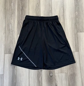 Under Armour Heat Gear Hombre Mediano Suelto Atlético Cuarto Corto Negro/Acero - Imagen 1 de 7