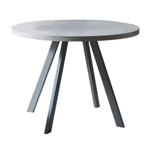 Modern grau MDF 35,4 Zoll Esstisch schwarz Metallbeine (4 Sitzplätze) - Bild 1 von 7