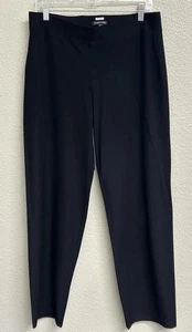Eileen Fisher Pants Womens Crepe Black Tapered Minimalist Stretch Career Medium - Picture 1 of 8