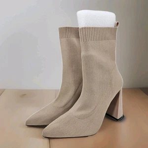 Neu Cape Robbin Faina Nude Sock Bootie, Damengröße 6, Absatzschuhe, spitz zulaufend, Stiefel " - Bild 1 von 8