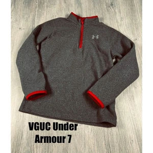 Under Armour Talla 7 Niños 1/4 Cremallera Jersey Gris/Rojo - Imagen 1 de 1