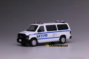 596 1:64 Ford E350 New York Police Department NYPD Polizei Modellauto Diecast - Bild 1 von 5