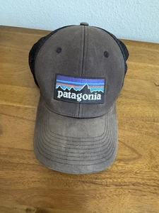 Patagonia Trucker Hat Cap Snapback Black Mesh Outdoor Mountain One Size - Picture 1 of 3