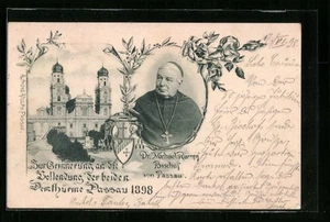 Passau, Festpostkarte, Portrait Dr. Michael Rampf, Bischof, Ansichtskarte 1898  - Picture 1 of 2