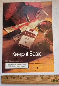 BASIC Cigarettes Magazine Print Ad Advertisement Vintage 1999 Keep It Basic  - Picture 1 of 2