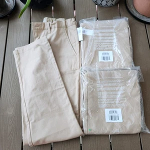 3x NWT Old Navy Uniform Khaki Pants Boys Sz 16 Plus / Husky, Slim Fit Chinos - Picture 1 of 4